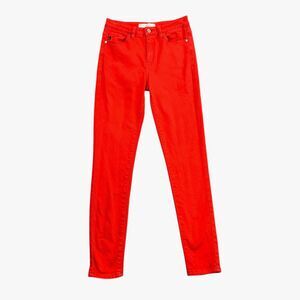 KanCan Jeans Womens 5/26 Bright Red Denim Gia High Rise Super Skinny Stretch